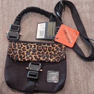 NWT AMG Altavia Lux Leopard Print and Black Crossbody Bag